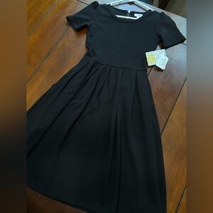 NEW Black with Rose Gold XXS Elegant Amelia Dress by Lularoe